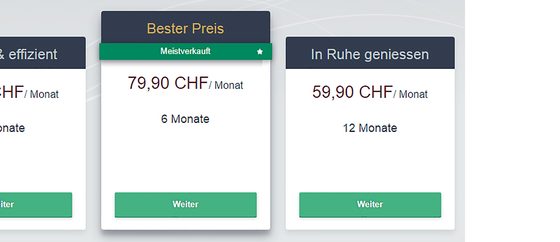 Screenshot der be2 Preise
