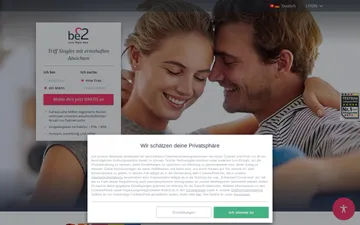 Screenshot der be2-Website