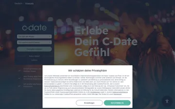 Screenshot der C-date-Website