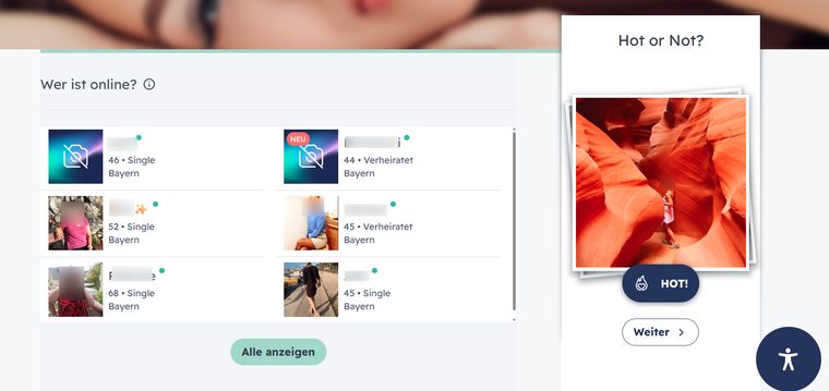 Screenshot der C-date-Website