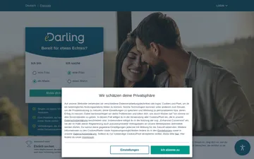 Screenshot der eDarling-Website