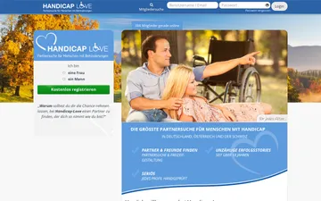 Screenshot der Handicap Love-Website