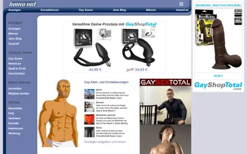 Screenshot der Homo.Net-Website