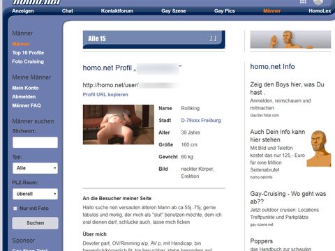 Homo.net Userprofil