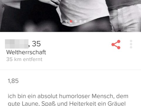 Tinder Profilbeschreibung lustig