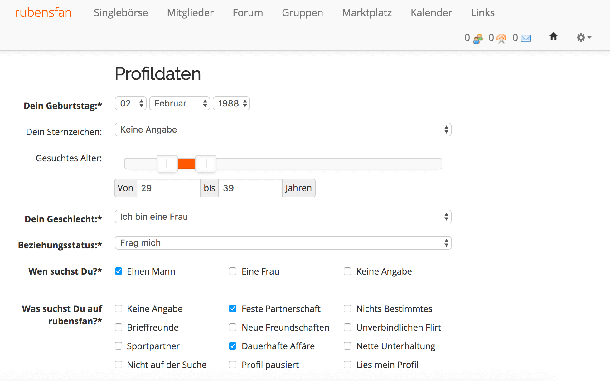 Profilbeschreibung partnersuche