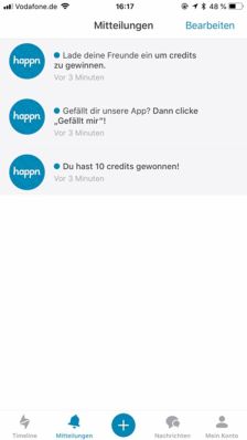 Happn Mitteilungen