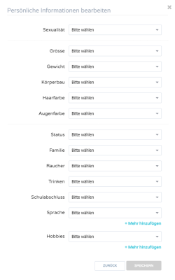 Verliebt18 Profileinstellungen