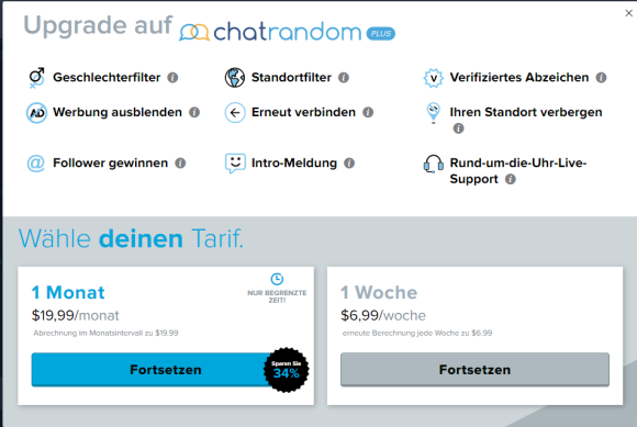 Chatrandom Kosten