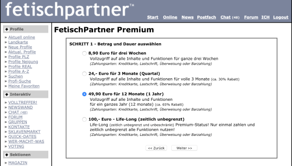 Fetischpartner Premium Kosten