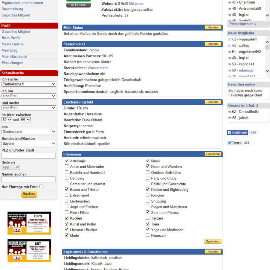 50plus partnersuche test