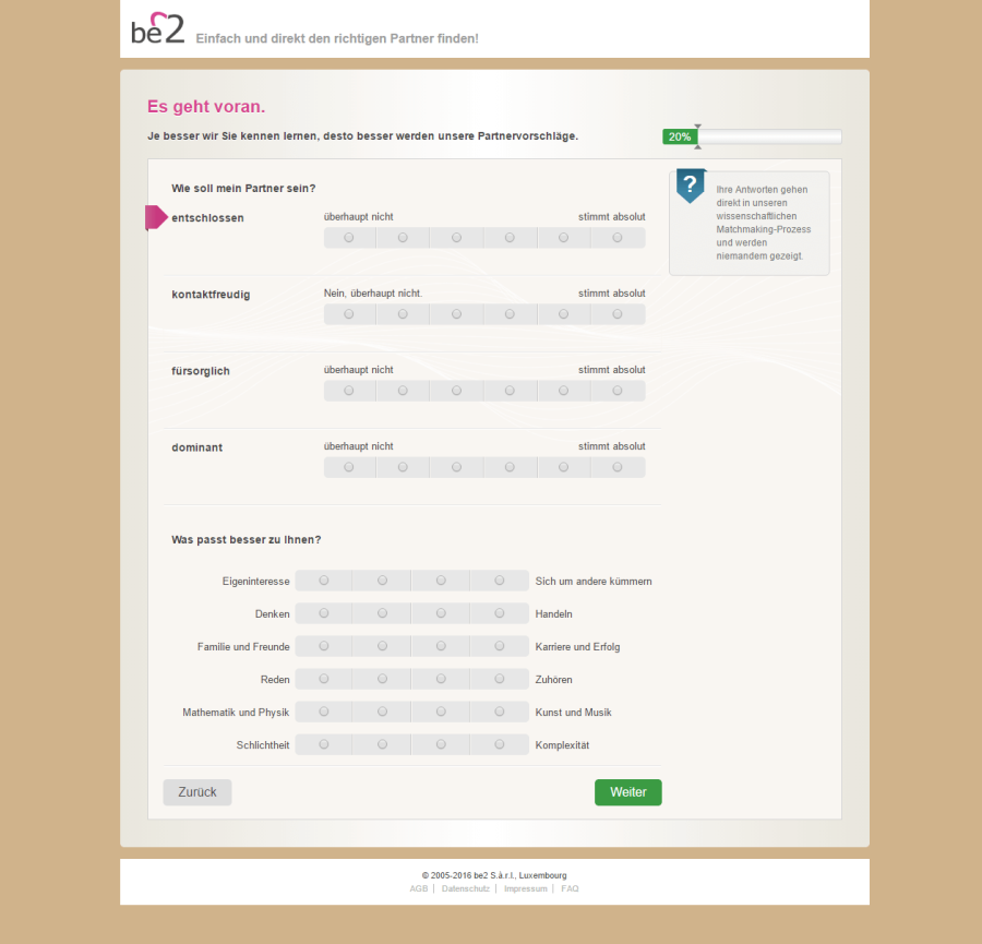 Partnervermittlung be2.ch